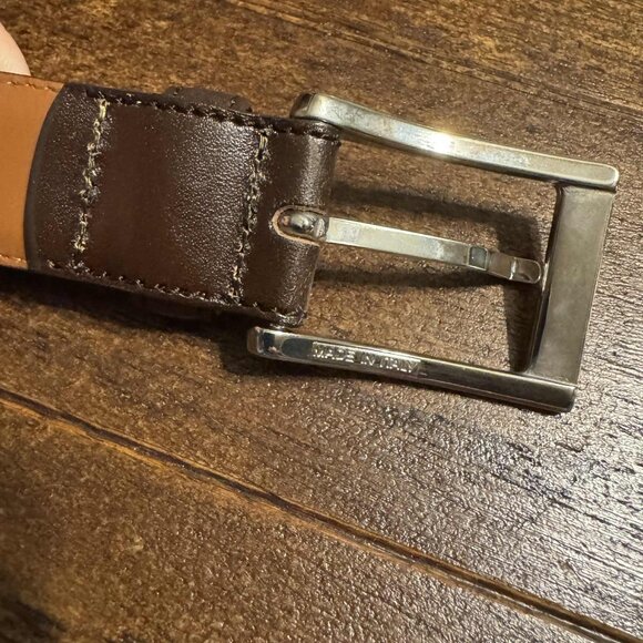 Brooks Brothers Leather Brown Belt 40 /100 excellent Made in Italy - Picture 4 of 6